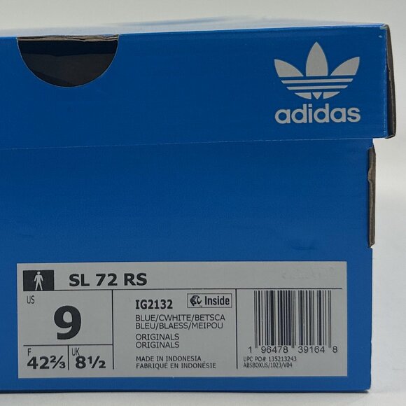 Adidas Originals SL 72 RS Mens Blue White Shoes Sneakers Low Athletic IG2132 - Picture 10 of 12
